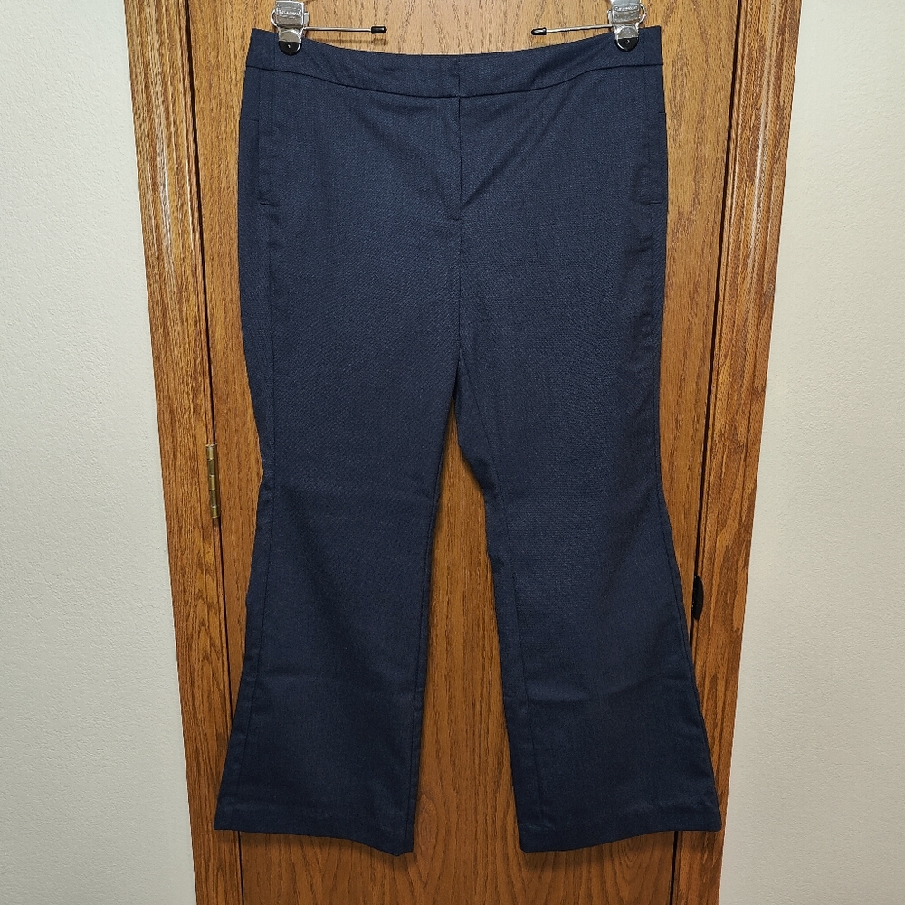 Women's Worthington Modern Fit Flare Leg Blue Trouser Pants, 12